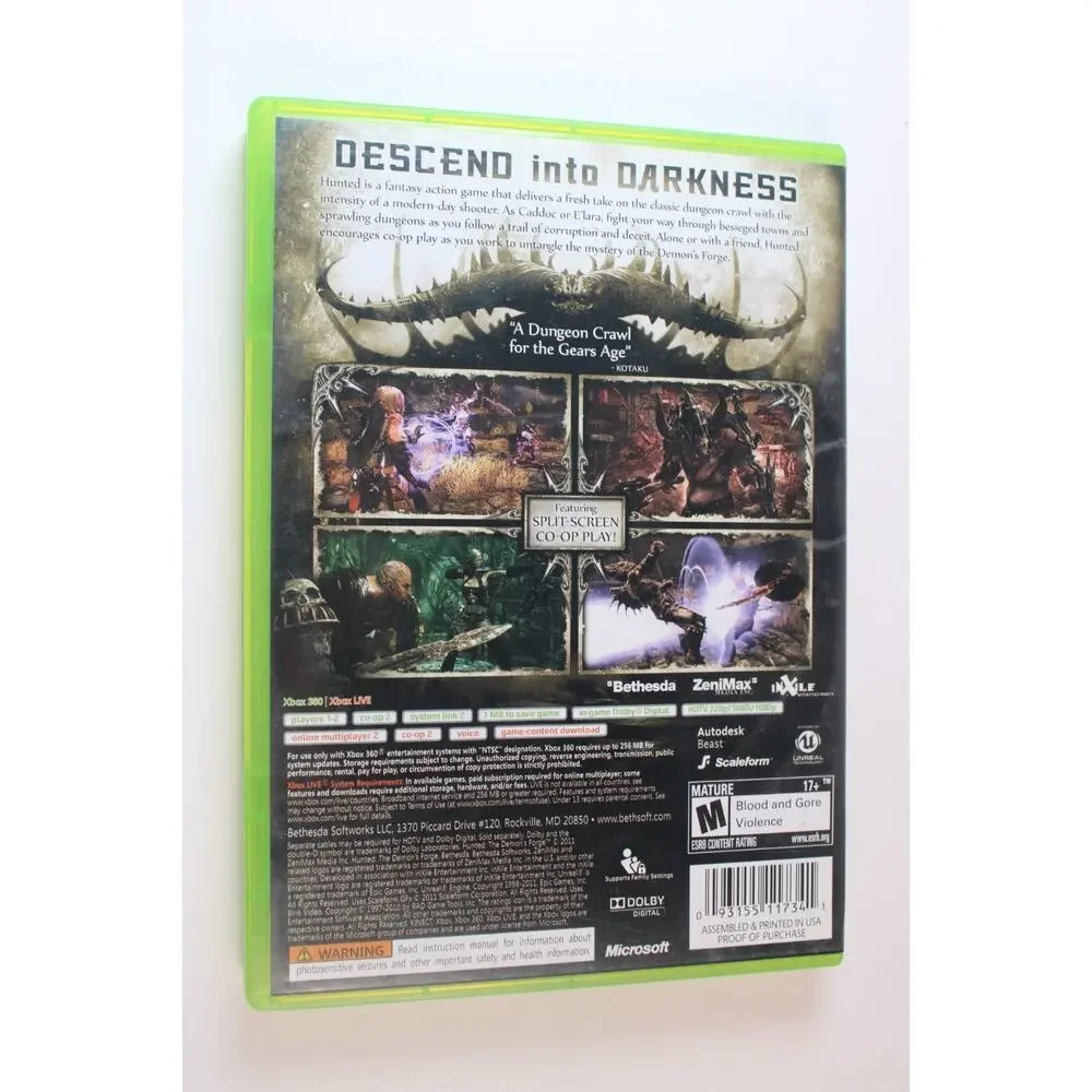 Hunted: The Demon's Forge (Microsoft Xbox 360, 2011) Complete CIB - Tested